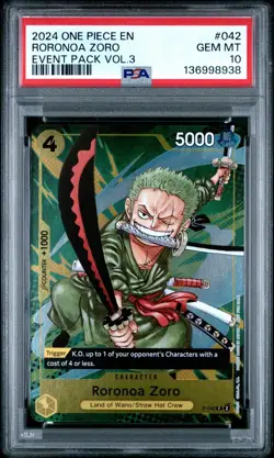 2024 ONE PIECE P-042 CHAMPIONSHIP EVENT PACK VOL 3 PROMO RORONOA ZORO PSA 10 - Image 1