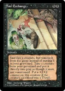 Soul Exchange x4 MP-HP Magic the Gathering MTG Fallen Empires # 28 - Image 1