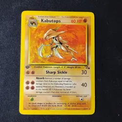 Pokemon TCG Kabutops Fossil 24/62 1st Edition Non Holo Rare LP - Image 1