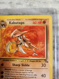 Pokemon TCG Kabutops 24/62 Non-Holo 1st Edition Rare Fossil 1999- LP- - Image 3