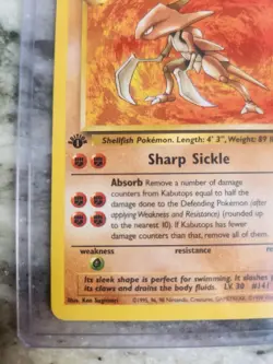 Pokemon TCG Kabutops 24/62 Non-Holo 1st Edition Rare Fossil 1999- LP- - Image 5