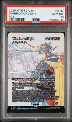 2025 MTG FINAL FANTASY: THROUGH THE AGES FOIL #0017 WARRIOR OF LIGHT PSA 10 - Image 1