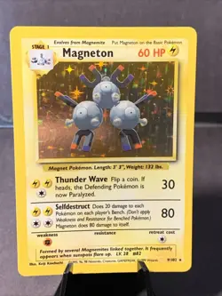 Pokemon TCG Magneton Base Set Unlimited #9/102 Holo Rare NM WOTC VTG - Image 1