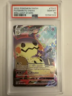 Pokemon TCG Holo Ultra Rare Full Art Mimikyu VMAX TG17 PSA 10 GEM MINT 🔥🔥 - Image 1