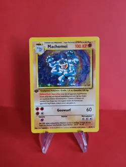 Pokemon Karte/card - Machomei Machamp 8/102 - Base Set 1. Edition Very Good - Image 1