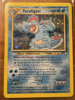 Pokemon TCG Feraligatr Neo Genesis Swirl Holo Rare Card 5/111 - Image 3