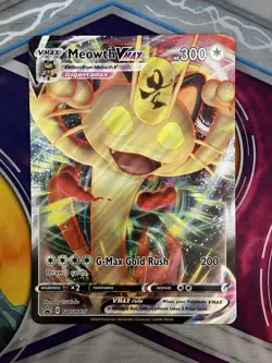 Meowth VMAX SWSH005 JUMBO Oversized Pokemon Card Black Star Promo - Image 1