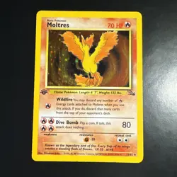 Moltres 12/62 1st Edition Fossil Holo Pokemon Card - Image 1