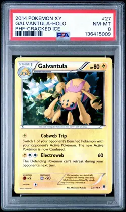 PSA 8 Galvantula Cracked Ice Holo 2014 Pokemon Xy Phantom Forces T.D #27 - Image 1