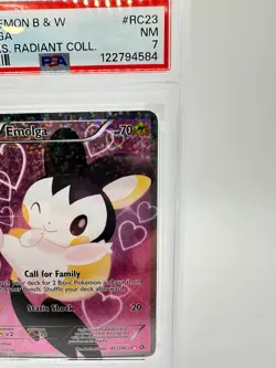 2013 Pokemon B&W Legendary Treasures Emolga EX #RC23 | FULL ART | PSA 7 - NM - Image 3