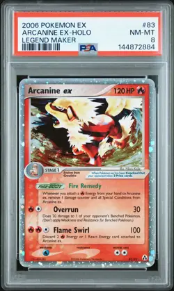 2006 POKEMON EX LEGEND MAKER #83 ARCANINE EX-HOLO PSA 8 - Image 1