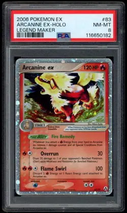 Arcanine EX 93/92 PSA 8 - EX LEGEND MAKER - POKEMON CARD - Image 1
