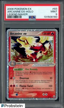2006 Pokemon EX Legend Maker #83 Arcanine EX Holo PSA 9 MINT - Image 1