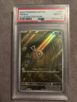 Pokemon TCG Feebas 198/191 S&V Surging Sparks Illustration Rare Card - PSA 10 - Image 1
