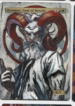 Xenagos, God of Revels MTG Altered art MAGIC Hand Painted Card Commander - Image 1