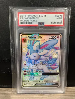 Sylveon GX SV76/SV94 Hidden Fates Shiny Vault Holo Ultra Rare PSA 9 - Image 1