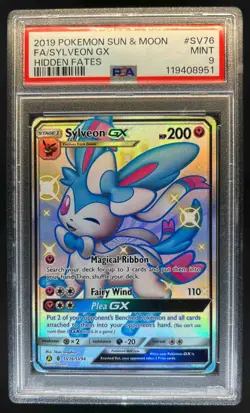 2019 Pokemon SM Hidden Fates Sylveon GX Shiny Vault Rare #SV76/SV94 PSA 9 - Image 1