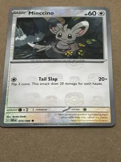 Pokemon TCG Black Bolt Minccino Master Ball Holo Card 075/086 (English) NM - Image 2