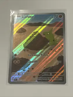Pokemon TCG Larvitar Obsidian Flames Card 203/197 Full Art Holo - Image 1