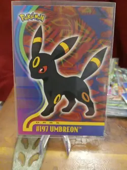 Umbreon #197 Blue Logo Topps Non Holo Foil TV Animation Pokemon Card MP-HP - Image 3