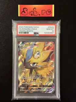 PSA 10 Zeraora VMAX Galarian Gallery SWSH Crown Zenith GG42/GG70 Pokemon Card - Image 1