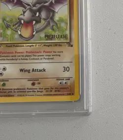 Aerodactyl 1st Edition RARE Prerelease POKEMON Card PSA 7 NM FOSSIL Holo 1/62 - Image 3