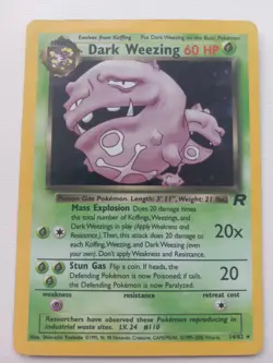 Pokemon TCG Dark Weezing Holo Card 14/82 Team Rocket WOTC Rare - Image 1