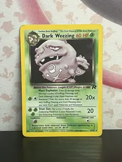 Pokemon TCG Dark Weezing 14/82 Team Rocket Holo Card Vintage WOTC 1999 LP - Image 1