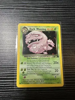 Pokemon TCG Dark Weezing 14/82 Team Rocket Holo Card Vintage WOTC 1999 LP - Image 1