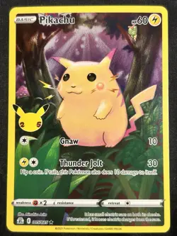 Pikachu 005/025 Full Art Pokemon Celebrations 25th Anniversary NM 1 DAY SHIP!! - Image 1
