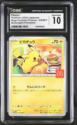2025 Pokemon Pikachu McDonald’s Promo Mega Evolutions CGC 10 Graded (Japanese) - Image 1