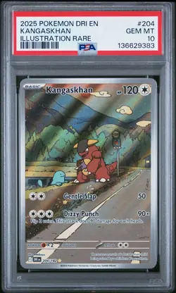 2025 Pokemon Kangaskhan Illustration Rare #204 DRI EN Destined Rivals PSA 10 - Image 1