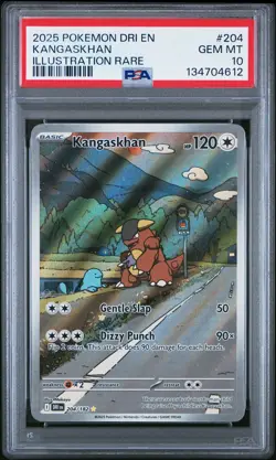 2025 POKEMON DRI EN-DESTINED RIVALS ILLUSTRATION RARE #204 KANGASKHAN PSA 10 - Image 1