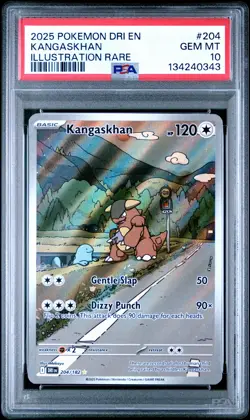 2025 POKEMON DRI EN-DESTINED RIVALS ILLUSTRATION RARE #204 KANGASKHAN PSA 10 - Image 1