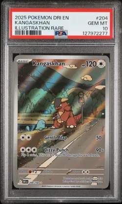 2025 POKEMON DRI EN-DESTINED RIVALS ILLUSTRATION RARE #204 KANGASKHAN PSA 10 - Image 1