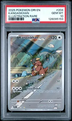 2025 POKEMON DRI EN-DESTINED RIVALS ILLUSTRATION RARE #204 KANGASKHAN PSA 10 - Image 1