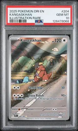 2025 Pokemon Dri En-Destined Rivals 204 Kangaskhan Illustration Rare PSA 10 - Image 1
