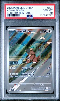 2025 POKEMON DRI EN-DESTINED RIVALS ILLUSTRATION RARE #204 KANGASKHAN PSA 10 - Image 1