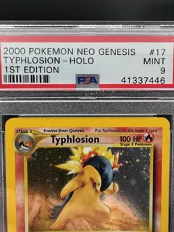 2000 POKEMON NEO GENESIS TYPHLOSION HOLO 1ST EDITION #17 PSA MINT 9 - Image 2