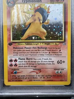 2000 POKEMON NEO GENESIS TYPHLOSION HOLO 1ST EDITION #17 PSA MINT 9 - Image 3