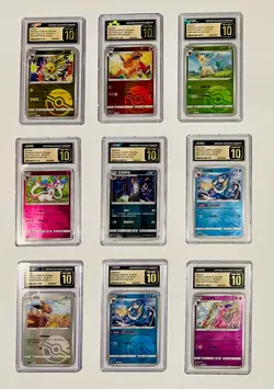 Pokemon CGC Pristine 10 Graded 9 Card Lot Gem Pack Pokeball w/ Umbreon & Eevee - Image 1