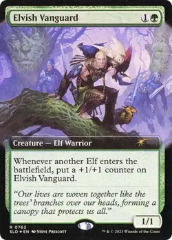 Elvish Vanguard - Foil Extended Art Secret Lair NM MTG - Image 1
