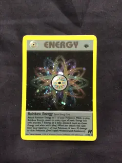 Pokemon Cards: Team Rocket 1st Edition Rare Holo: Rainbow Energy 17/82 - Image 1