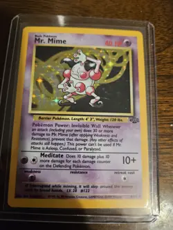 Pokemon TCG Mr. Mime Jungle Holo Card 6/64 Unlimited Rare-NM Condition - Image 1