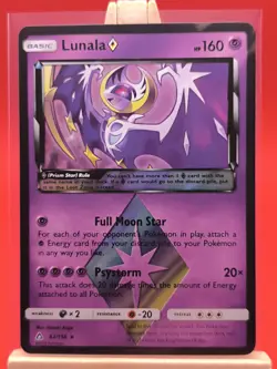 Lunala Prism Star 62/156 Ultra Prism Ultra Rare Holo Pokemon Card * New * - Image 1