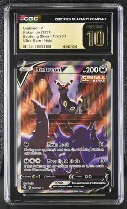 Pokemon 2021 Umbreon V Evolving Skies 189/203 CGC PRISTINE 10 - Image 1