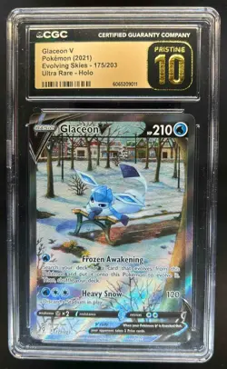 2021 Pokemon SWSH Evolving Skies Glaceon V PRISTINE #175/203 CGC 10 - Image 1