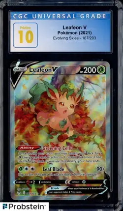 2021 Pokemon Evolving Skies #167 Leafeon V (Alt Art) CGC Pristine 10 - Image 1