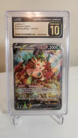 Leafeon V Evolving Skies 167/203 CGC Pristine 10 Pokemon - Image 1
