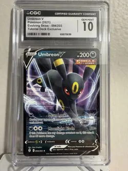 CGC Gem Mint 10 Umbreon V 094/203 Evolving Skies Pokemon TCG Card Graded - Image 1